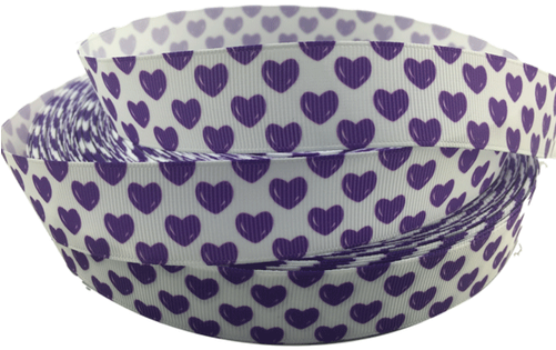 Purple Hearts Grosgrain Ribbons 1" - กระเป๋า เดินทาง ห ลุย ส์ สี ขาว (500x500), Png Download