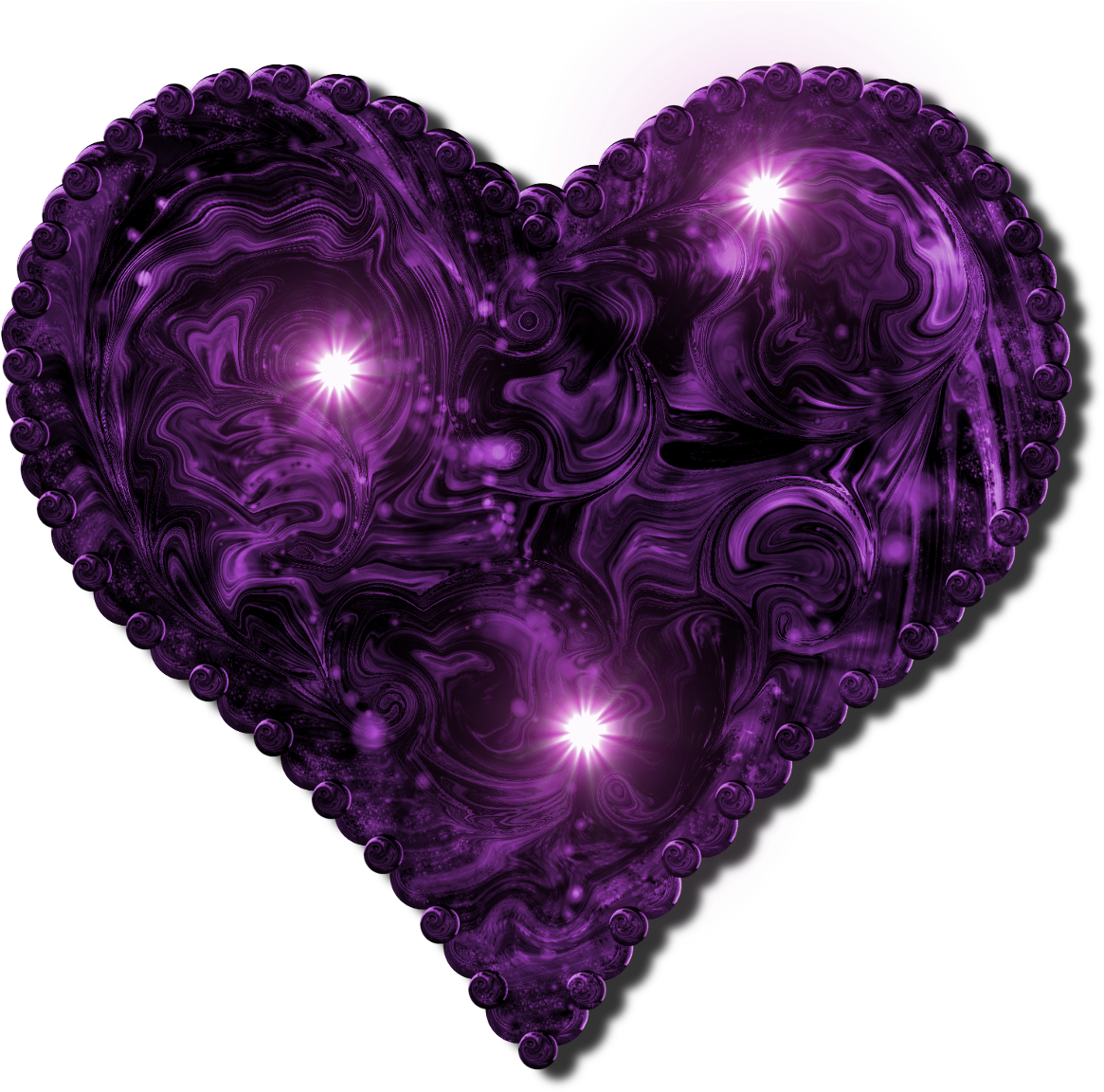 Gothic Heart Png - Purple And Black Heart (1299x1281), Png Download