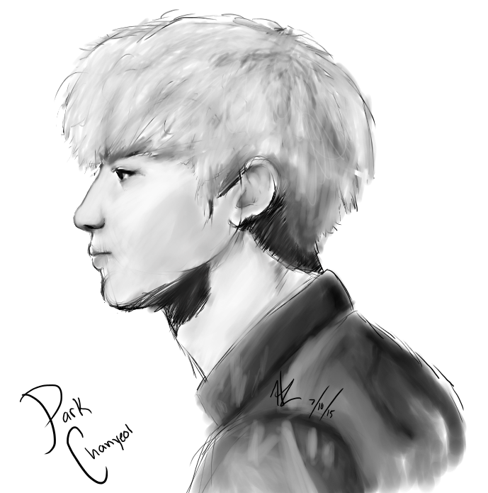Vector Transparent Stock Park Chanyeol Sketch By Galaxyseoul - Easy Drawings Of Chanyeol (700x700), Png Download