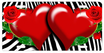 Red Hearts & Zebra Background - Zebra (500x300), Png Download