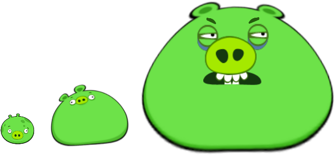 Angry Birds Pig Comparison - Angry Birds Angry Pigs (714x340), Png Download