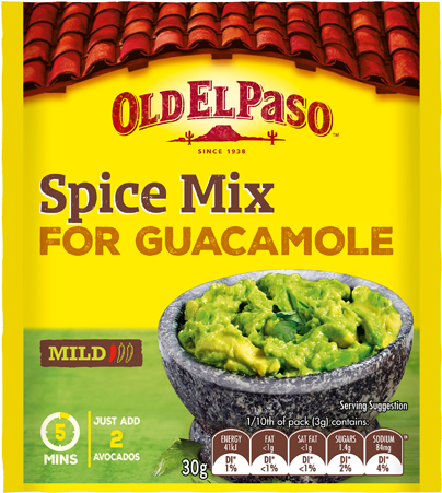 Guacamole Spice Mix - Old El Paso Jalapeno & Tomato Fiery Fajita Dinner (800x450), Png Download