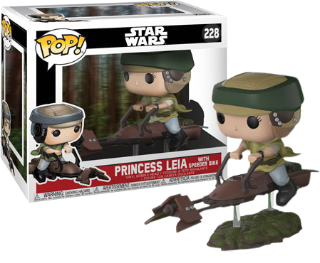 Leia On Speeder Bike Pop Dlx - Star Wars (449x370), Png Download