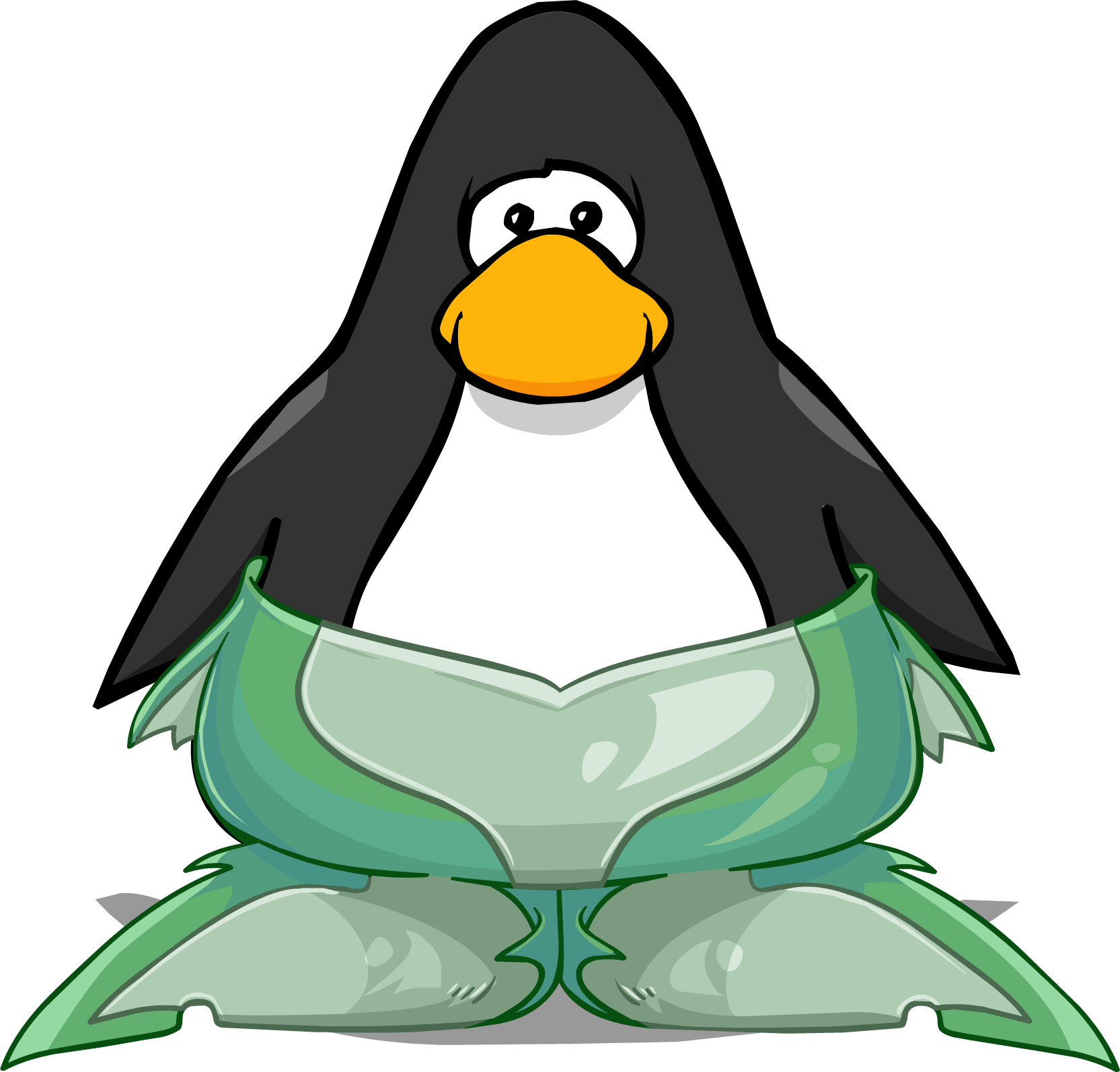 Merguin Fin On A Player Card - Club Penguin Sweaters (1665x1594), Png Download