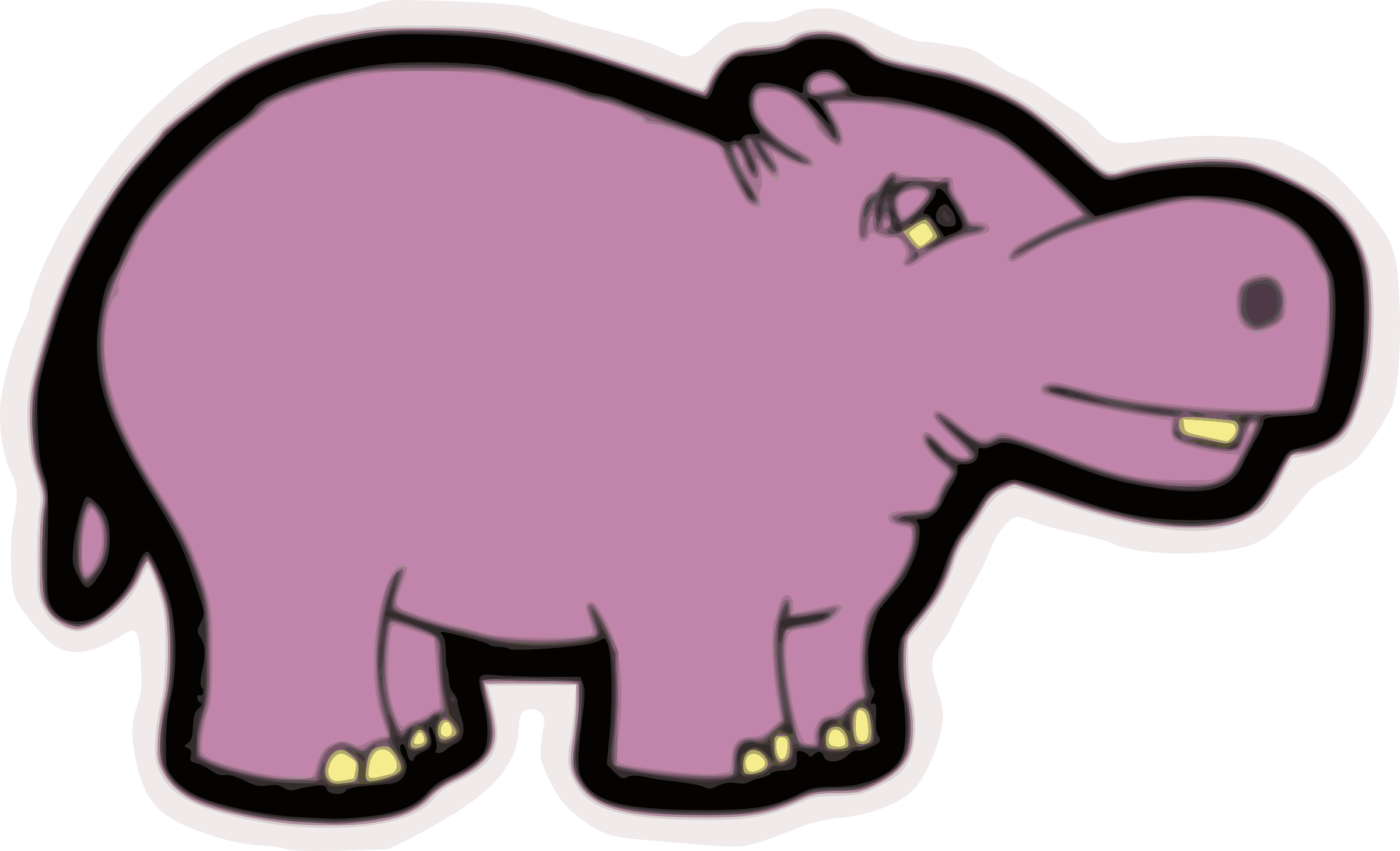Pony Hippopotamus Computer Icons Download Animal - Purple Hippo Shower Curtain (559x340), Png Download
