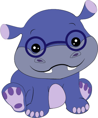 Hippo With Goggles To Help Him See In The Water - Vector Graphics (327x393), Png Download