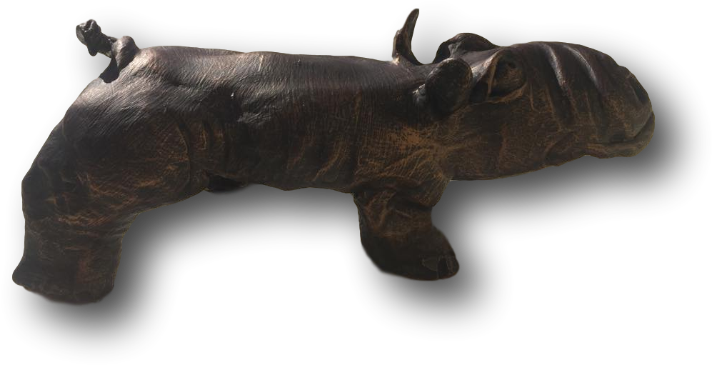 Free Standing Hippo - Animal Figure (1064x1064), Png Download