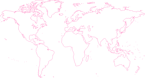 Empty Map World Pink Clip Art At Clker - Pink World Map Png (600x323), Png Download