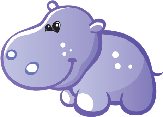 Free Hippo Clipart Clip Art Pictures Graphics Illustrations - Cute Baby Hippo Cartoon (600x400), Png Download