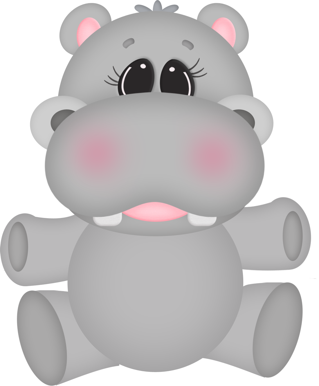 Clip Art Bebes Pinterest Animal And Babies - Animales Animados Bebes Hipopotamo (1099x1330), Png Download