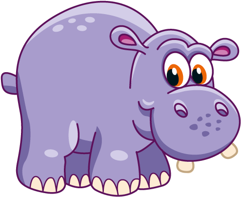 Animals - Cartoon Hippo Transparent Png (500x500), Png Download