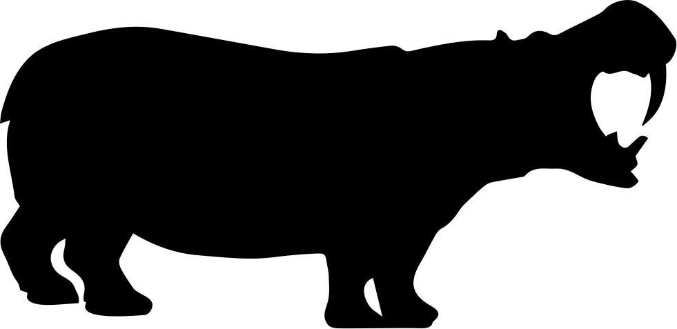 Shape Png Icon Free Download Onlinewebfonts Com - Hippo Silhouette Png (981x477), Png Download