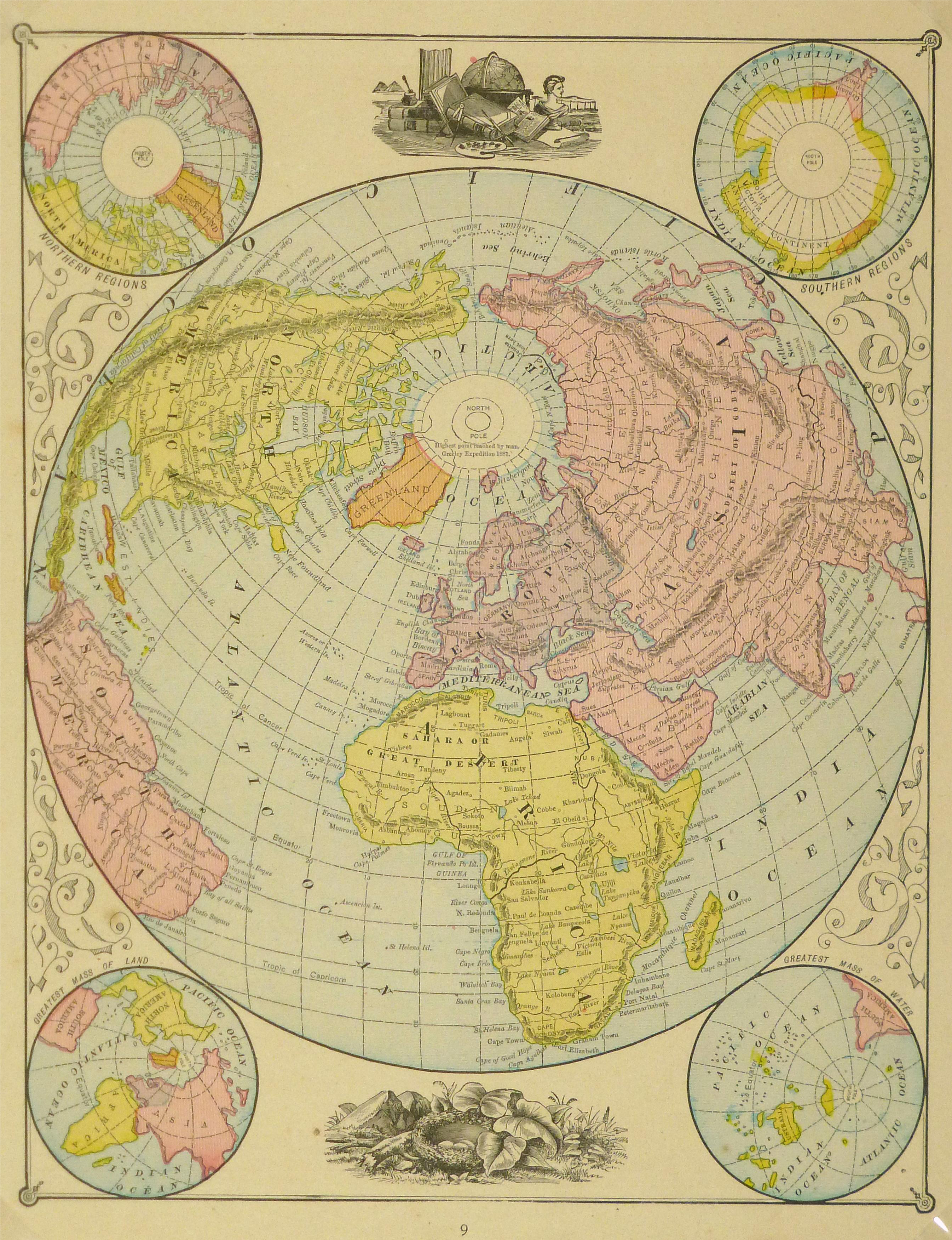 Vintage World Map Png Clipart Library Stock - Atlas (2989x3890), Png Download