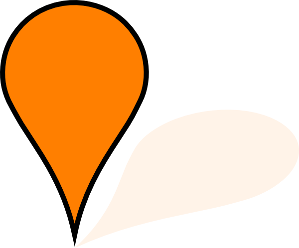 Pointer Clipart Google Map - Google Maps Orange Marker (600x498), Png Download