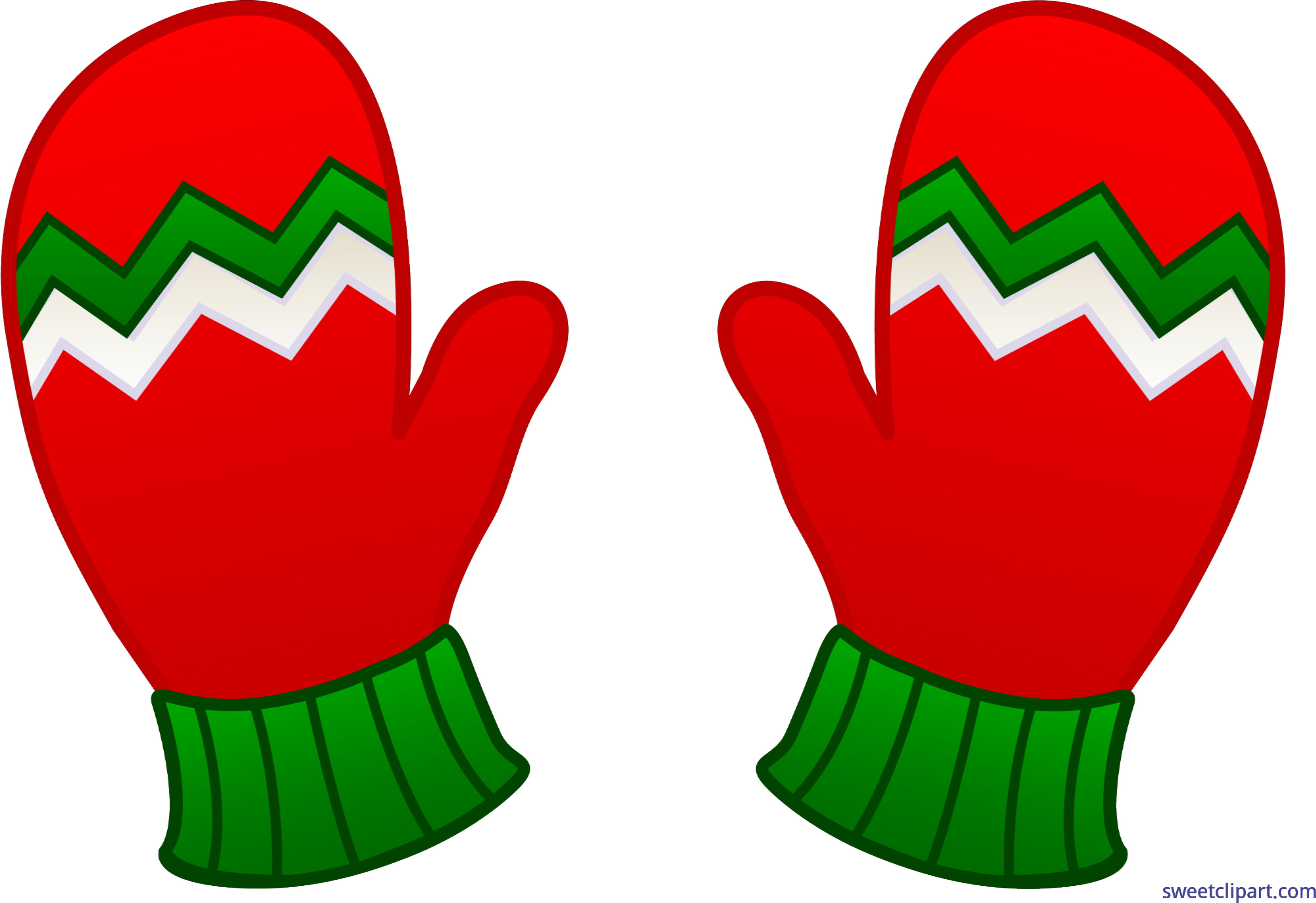 Collection Of Christmas Mittens High Quality - Clip Art Mittens (5521x3696), Png Download