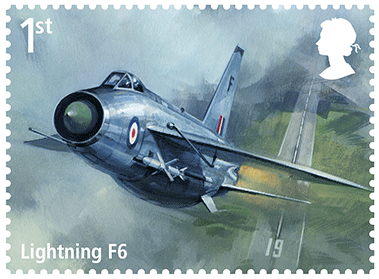 Lightning F6 Stamp - Raf Stamps (378x359), Png Download