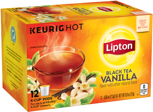 Black Tea Vanilla K-cup Pack - Lipton Black Tea Vanilla Keurig K Cup (540x540), Png Download