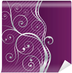 Beautiful Fuchsia And Silver Swirls Border Wall Mural - Stock Photography (400x400), Png Download