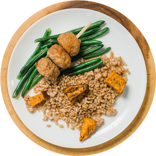 Ancient Grain Turkey Meatballs - Meat (550x562), Png Download