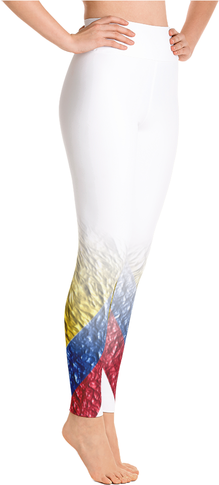Women's White "organic Colombia Flag" - Leggings (1000x1000), Png Download