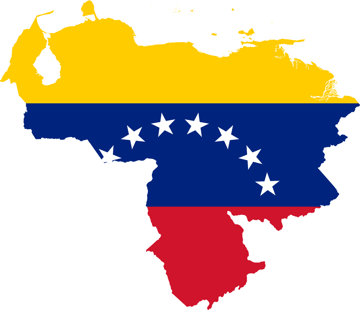 Venezuela Flag Map (1183x1020), Png Download