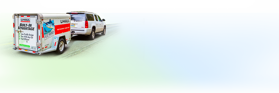 Suv Towing A U-haul Cargo Trailer - Sport Utility Vehicle (912x305), Png Download