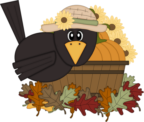 Autumn Harvest-wok - Fall Crow Clip Art (500x426), Png Download