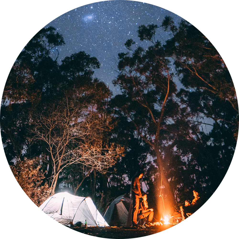 Fall Night Camping (1000x1000), Png Download