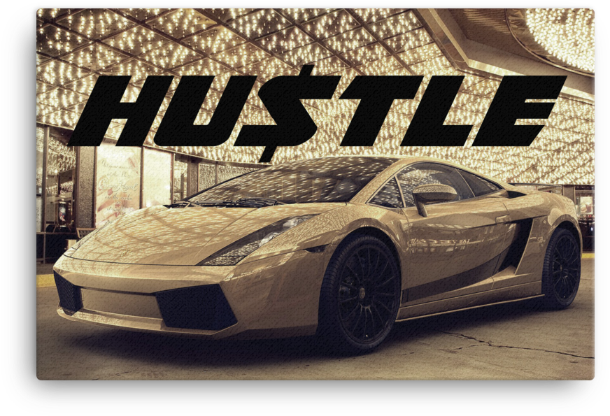 Hustle Lambo - Lamborghini Golden Supercar Car Auto 32x24 Print Poster (1000x1000), Png Download