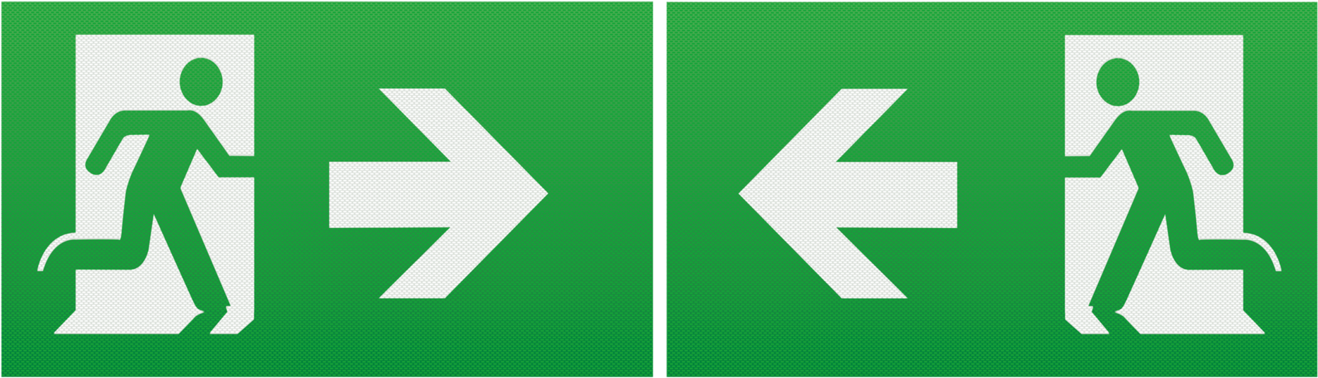 Running Man Legend With Left/right Facing Arrow For - Knightsbridge Emergency Exit Legend, Emexitl2 (1920x909), Png Download