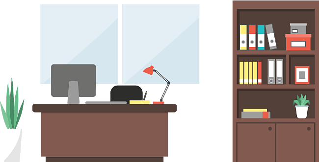 Office Room Png - Bookcase (650x331), Png Download