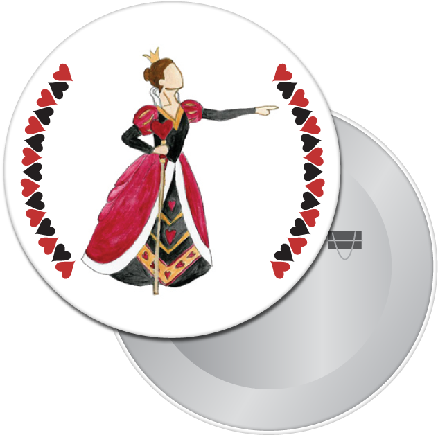Queen Of Hearts Button / Magnet - Playing Card (720x720), Png Download