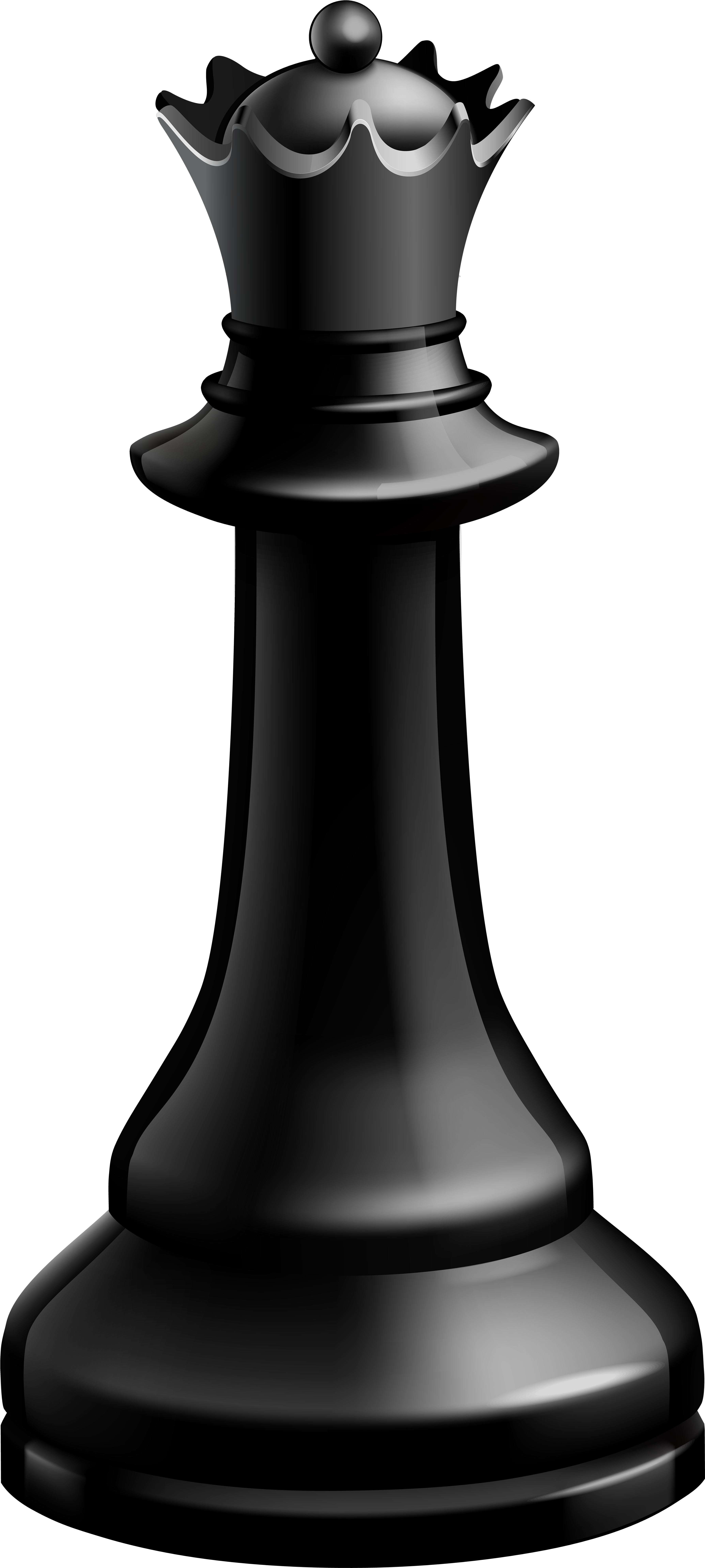 Queen Black Chess Piece Png Clip Art - Queen Chess Piece Transparent (3677x8000), Png Download