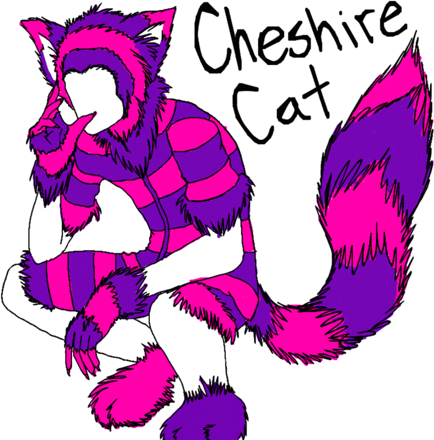 Cheshire Cat Tail Drawing (894x894), Png Download