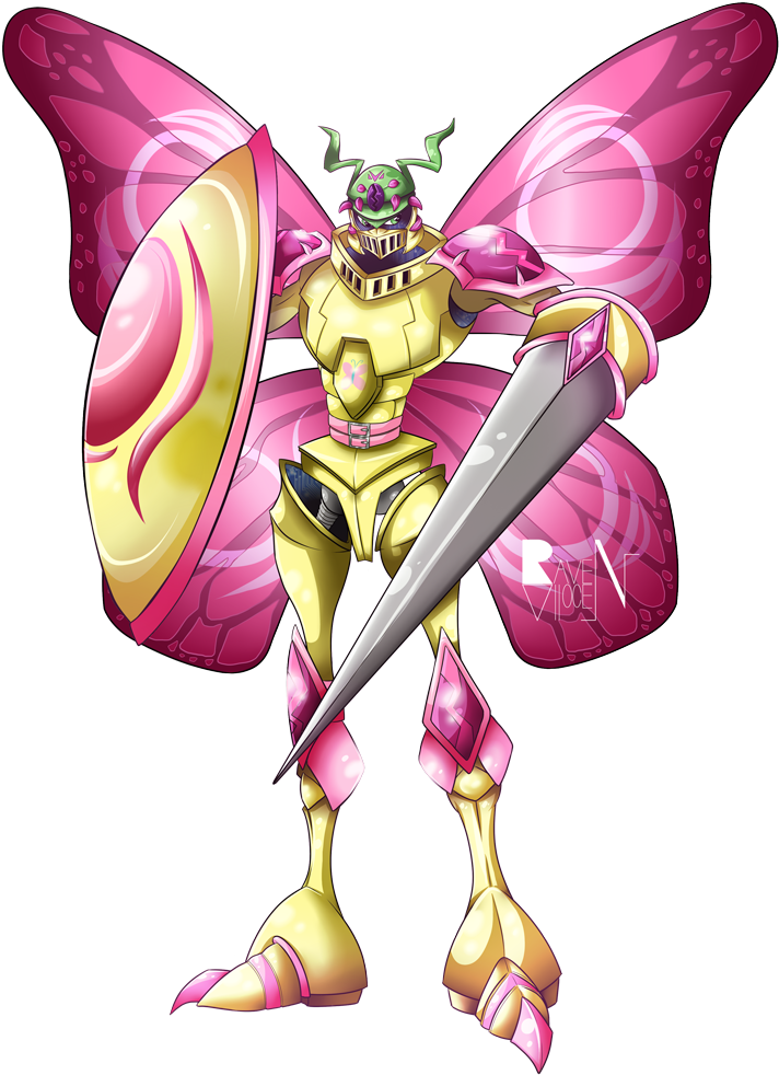 Allocen, Butterfly Wings, Crossover, Digimon, Dukemon, - Digimon (723x1023), Png Download
