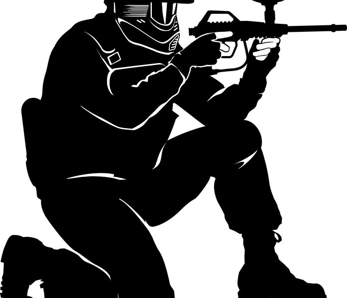 Paintballing As A Fun Activity - Paint Balling Black And White (697x600), Png Download