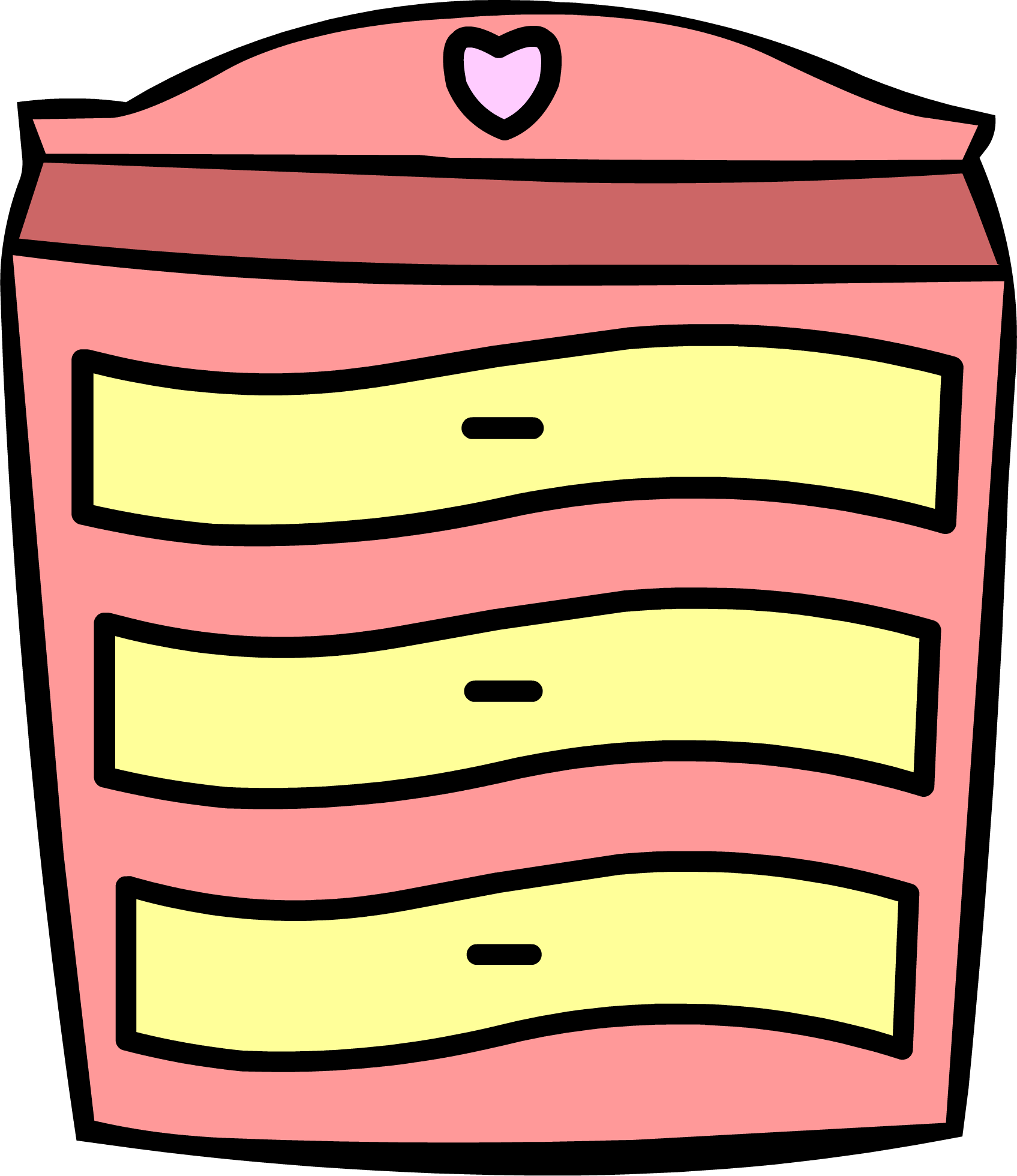 Pink Dresser - Png - Club Penguin Pink Furniture (1695x1960), Png Download