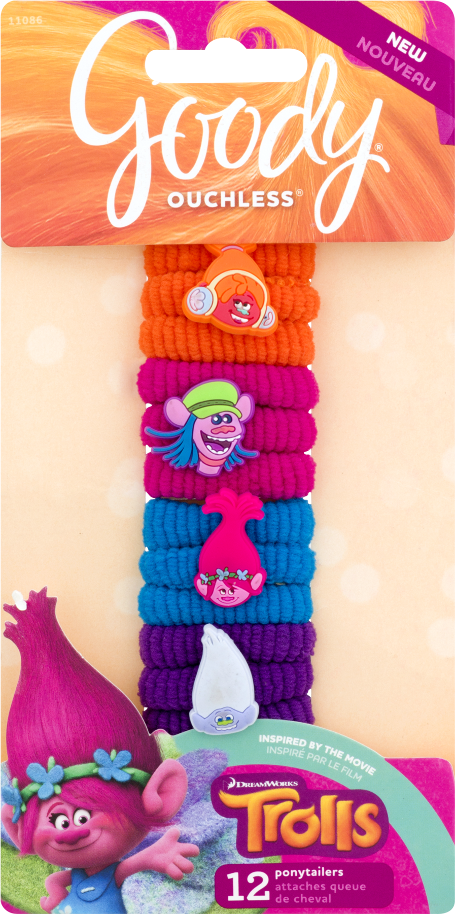 Goody Dreamworks Trolls Ouchless Ponytailers - Goody Snap Clips, 8 Count, Purple (1800x1800), Png Download