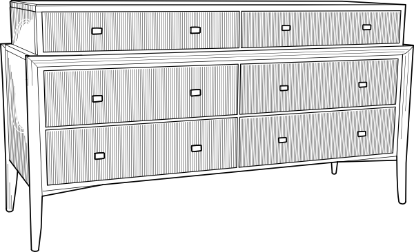 Picture Black And White Stock Dresser Clip Art At Clker - Muebles De Dibujo Png (600x366), Png Download