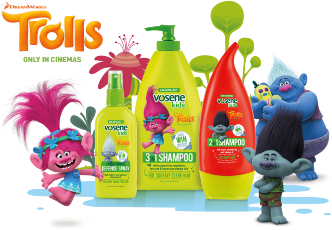Vosene Kids Shampoo Trolls - Vosene Trolls (700x483), Png Download