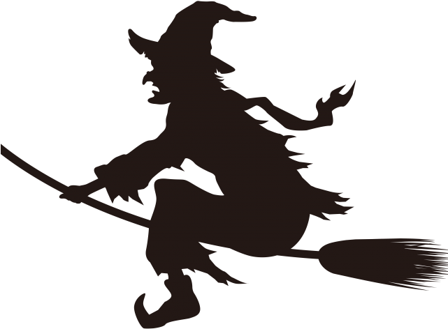 Witches Broom Cliparts - Silhouette Of A Witch On A Broom (640x480), Png Download