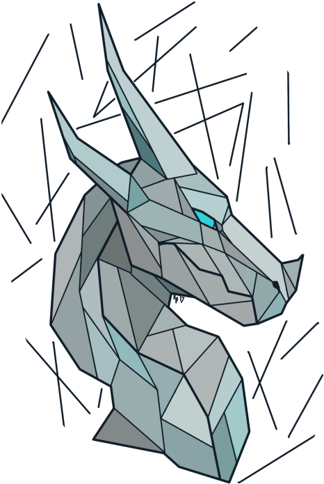 Image Geometric Transparent Tumblr Science - Geometric Dragon Head (500x717), Png Download