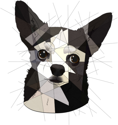 Chihuahua Geometric Shapes Canine Dog Dogs Dogblr Art - Dog (500x500), Png Download