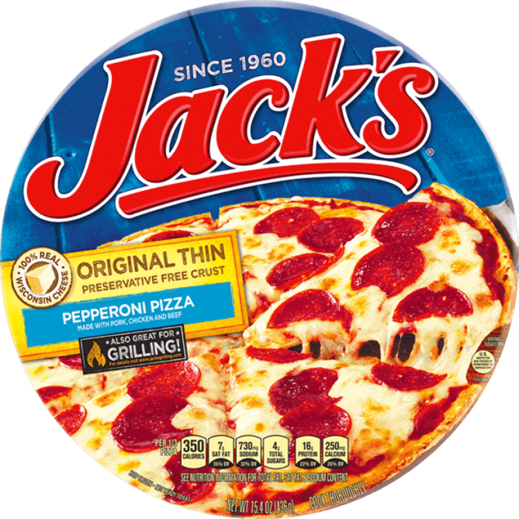 Jack's Original Thin Crust - Jax Frozen Pizza (750x750), Png Download