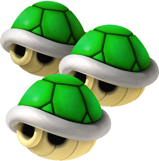 Triple Green Shells Artwork - Mario Kart Triple Green Shell (644x672), Png Download