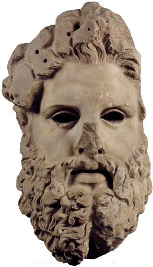 Position In The Museum - Greek Statue Head Png (367x600), Png Download