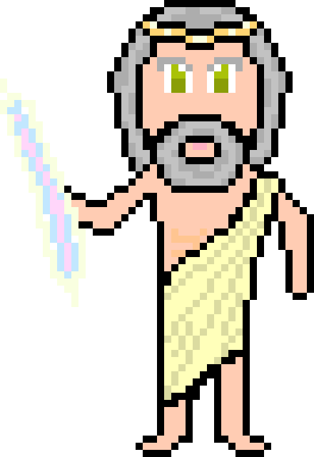 Zeus - Pixel Art (440x640), Png Download