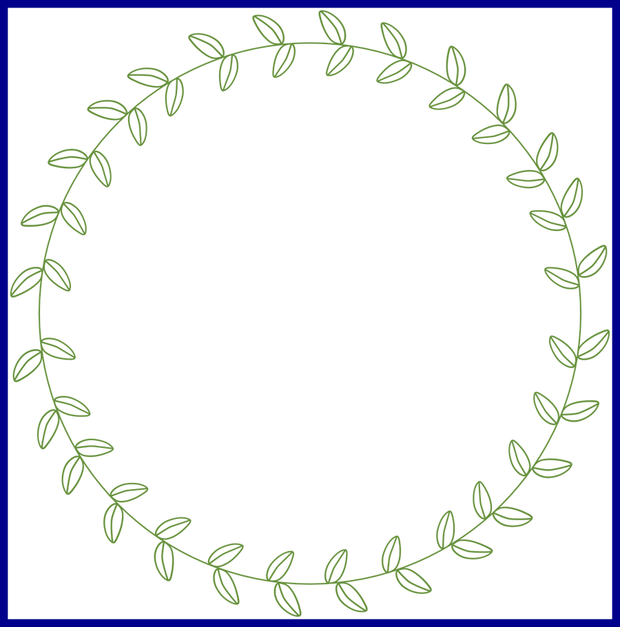 Shocking Circle Leaf Border Chalkboard Inspiration - Drawing (900x910), Png Download