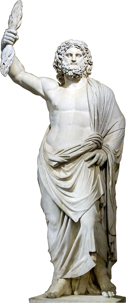 491px-jupiter Smyrna Louvre Ma13 Crop - Statue Of Zeus Png (412x987), Png Download