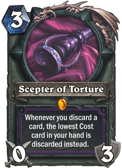 Scepter Of Torture, A Legendary Warlock Weapon - Kobolds And Catacombs Cards (400x557), Png Download